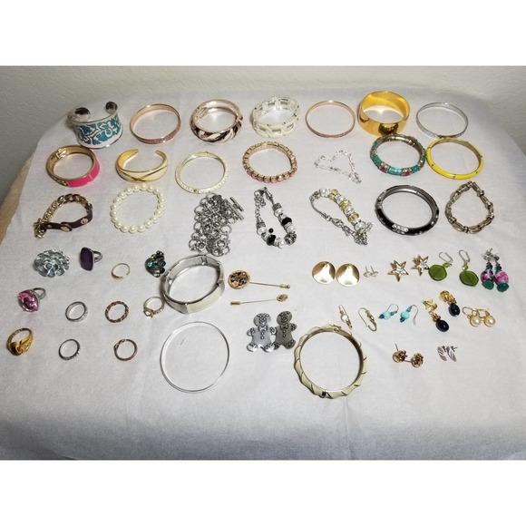 Jewelry Jewelry - Vintage Lot of Jewelry Bracelet, Rings, Earrings, Pins